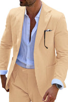 Load image into Gallery viewer, Men Notched Lapel Single Breasted 2 Piece Light Blue Prom Suits with Pockets