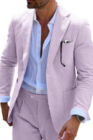 Load image into Gallery viewer, Men Notched Lapel Single Breasted 2 Piece Light Blue Prom Suits with Pockets