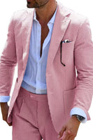 Load image into Gallery viewer, Men Notched Lapel Single Breasted 2 Piece Light Blue Prom Suits with Pockets