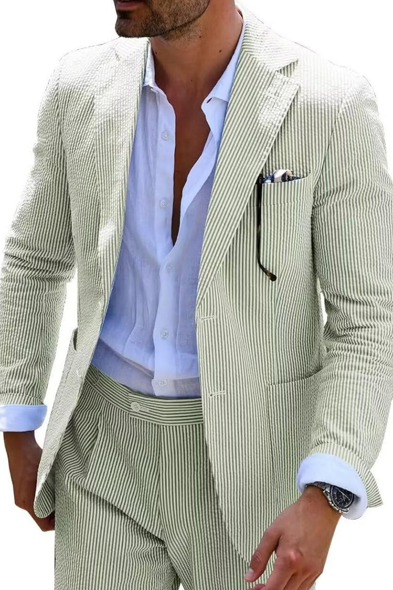 Load image into Gallery viewer, Men Notched Lapel Single Breasted 2 Piece Light Blue Prom Suits with Pockets