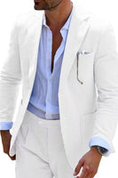 Load image into Gallery viewer, Men Notched Lapel Single Breasted 2 Piece Light Blue Prom Suits with Pockets