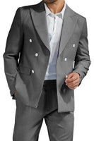 Load image into Gallery viewer, Light Blue Men Peak Lapel 2 Piece Prom Suits with Pockets