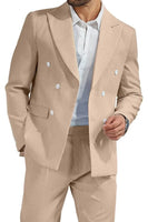 Load image into Gallery viewer, Light Blue Men Peak Lapel 2 Piece Prom Suits with Pockets