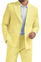 Load image into Gallery viewer, Light Blue Men Peak Lapel 2 Piece Prom Suits with Pockets