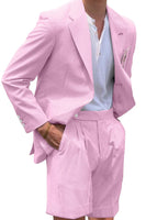 Load image into Gallery viewer, Casual Light Blue Men Notched Lapel 2 Piece Short Party Suits with Pockets