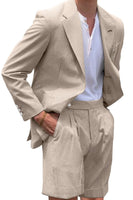 Load image into Gallery viewer, Casual Light Blue Men Notched Lapel 2 Piece Short Party Suits with Pockets