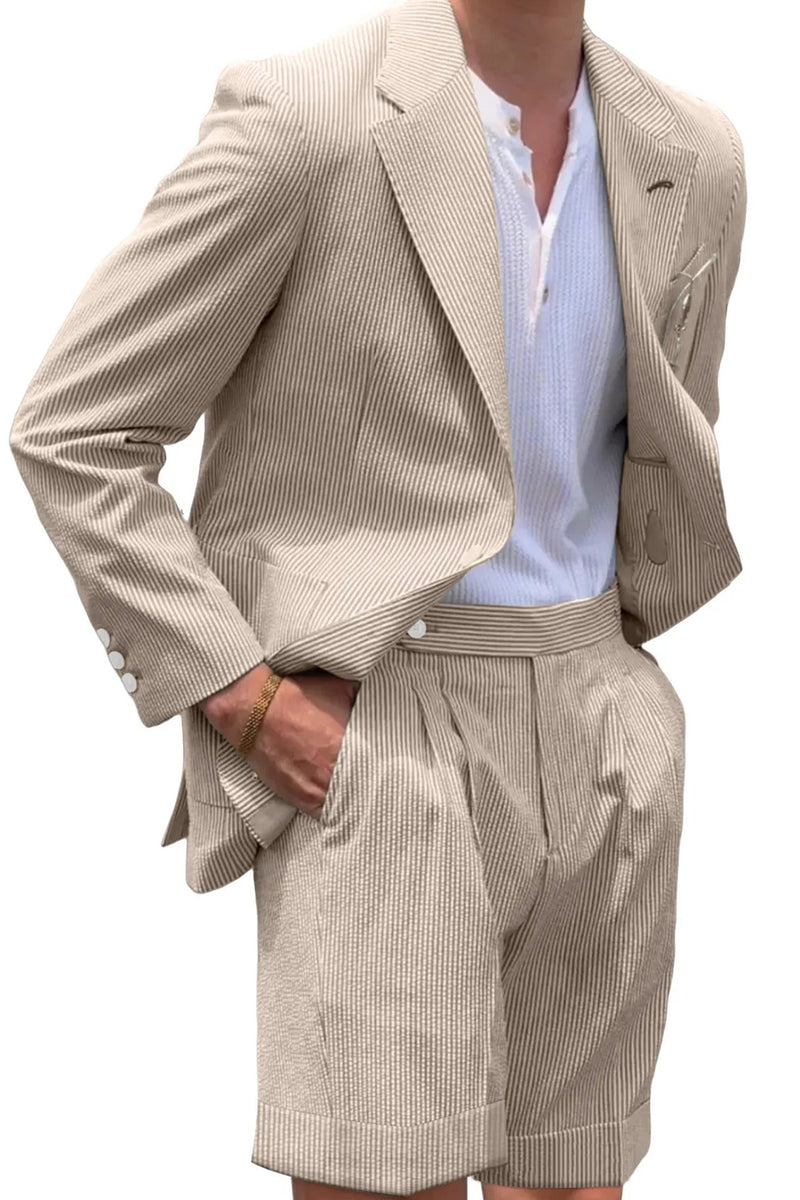 Load image into Gallery viewer, Casual Light Blue Men Notched Lapel 2 Piece Short Party Suits with Pockets