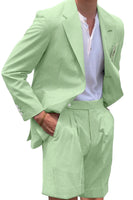 Load image into Gallery viewer, Casual Light Blue Men Notched Lapel 2 Piece Short Party Suits with Pockets