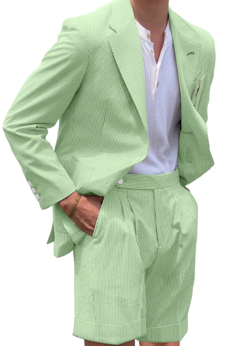 Load image into Gallery viewer, Casual Light Blue Men Notched Lapel 2 Piece Short Party Suits with Pockets