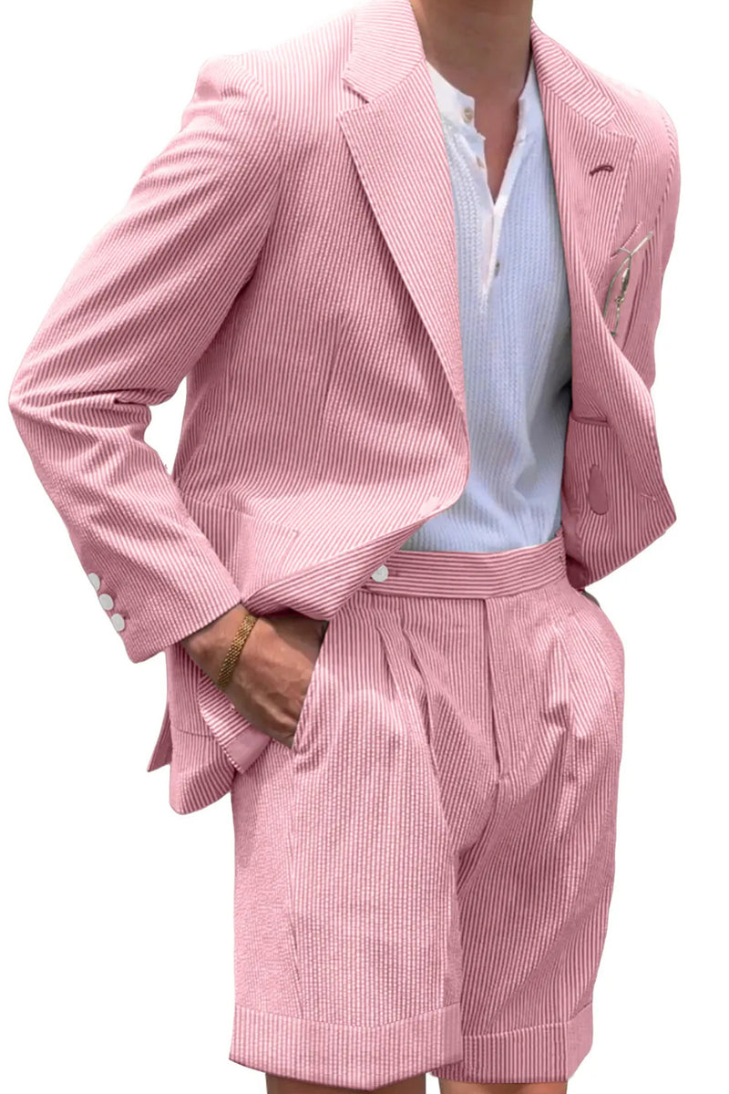 Load image into Gallery viewer, Casual Light Blue Men Notched Lapel 2 Piece Short Party Suits with Pockets