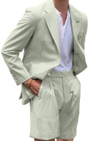 Load image into Gallery viewer, Casual Light Blue Men Notched Lapel 2 Piece Short Party Suits with Pockets