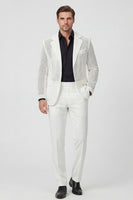 Load image into Gallery viewer, 2 Piece Notched Lapel White Single Breasted Men Prom Suits with Pockets