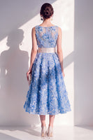Load image into Gallery viewer, Floral Purple Boat Neck A Line Maxi Wedding Guest Dress with Bow