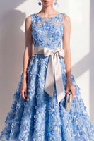 Load image into Gallery viewer, Floral Purple Boat Neck A Line Maxi Wedding Guest Dress with Bow