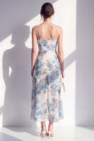 Load image into Gallery viewer, Pink Flower Sheath Beach Ruffled Wedding Guest Dress with Slit
