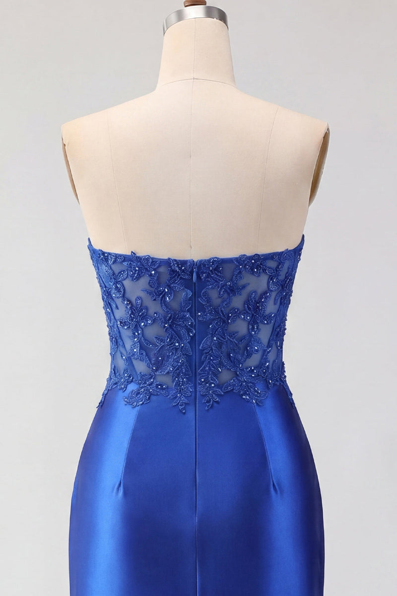 Load image into Gallery viewer, Red Corset Strapless Tight Short Prom Dress with Lace