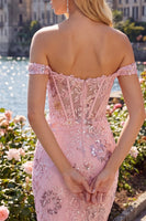 Load image into Gallery viewer, Sparkly Floral Corset Tight Short Blush Beaded Prom Dress