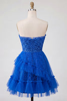 Load image into Gallery viewer, Lace Floral Sweetheart Ruffled A Line Pink Short Prom Dress