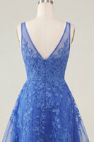 Load image into Gallery viewer, V-Neck A Line Appliqued Lace Pink Short Prom Dress
