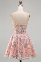 Load image into Gallery viewer, Sweetheart A Line Green Corset Short Prom Dress with 3D Flowers