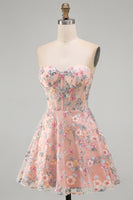 Load image into Gallery viewer, Sweetheart A Line Green Corset Short Prom Dress with 3D Flowers