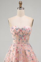 Load image into Gallery viewer, Sweetheart A Line Green Corset Short Prom Dress with 3D Flowers