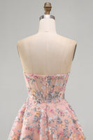 Load image into Gallery viewer, Sweetheart A Line Green Corset Short Prom Dress with 3D Flowers