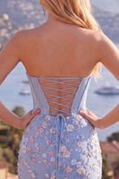 Load image into Gallery viewer, Floral Sweetheart Pink Tight Short Corset Prom Dress