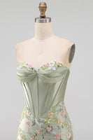 Load image into Gallery viewer, Floral Sweetheart Pink Tight Short Corset Prom Dress