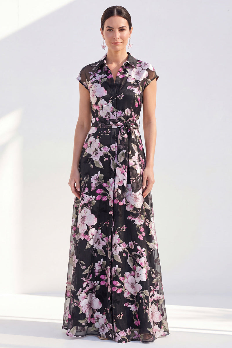 Load image into Gallery viewer, White Long Floral Cap Sleeves A Line Mother of the Bride Dress
