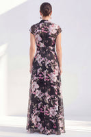 Load image into Gallery viewer, White Long Floral Cap Sleeves A Line Mother of the Bride Dress