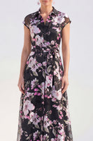 Load image into Gallery viewer, White Long Floral Cap Sleeves A Line Mother of the Bride Dress