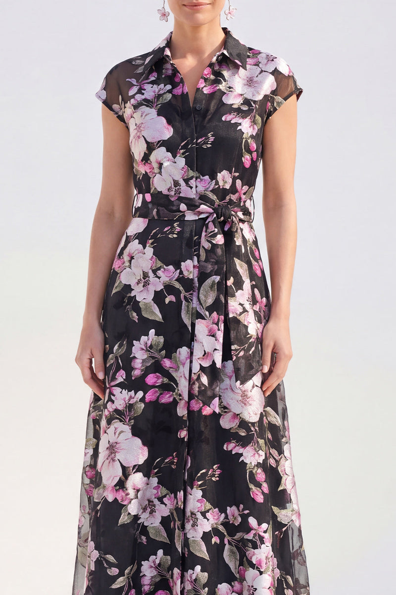Load image into Gallery viewer, White Long Floral Cap Sleeves A Line Mother of the Bride Dress