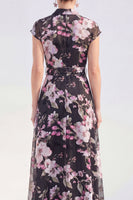 Load image into Gallery viewer, White Long Floral Cap Sleeves A Line Mother of the Bride Dress