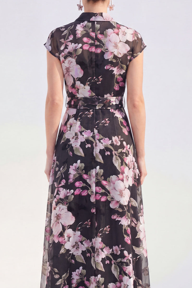 Load image into Gallery viewer, White Long Floral Cap Sleeves A Line Mother of the Bride Dress