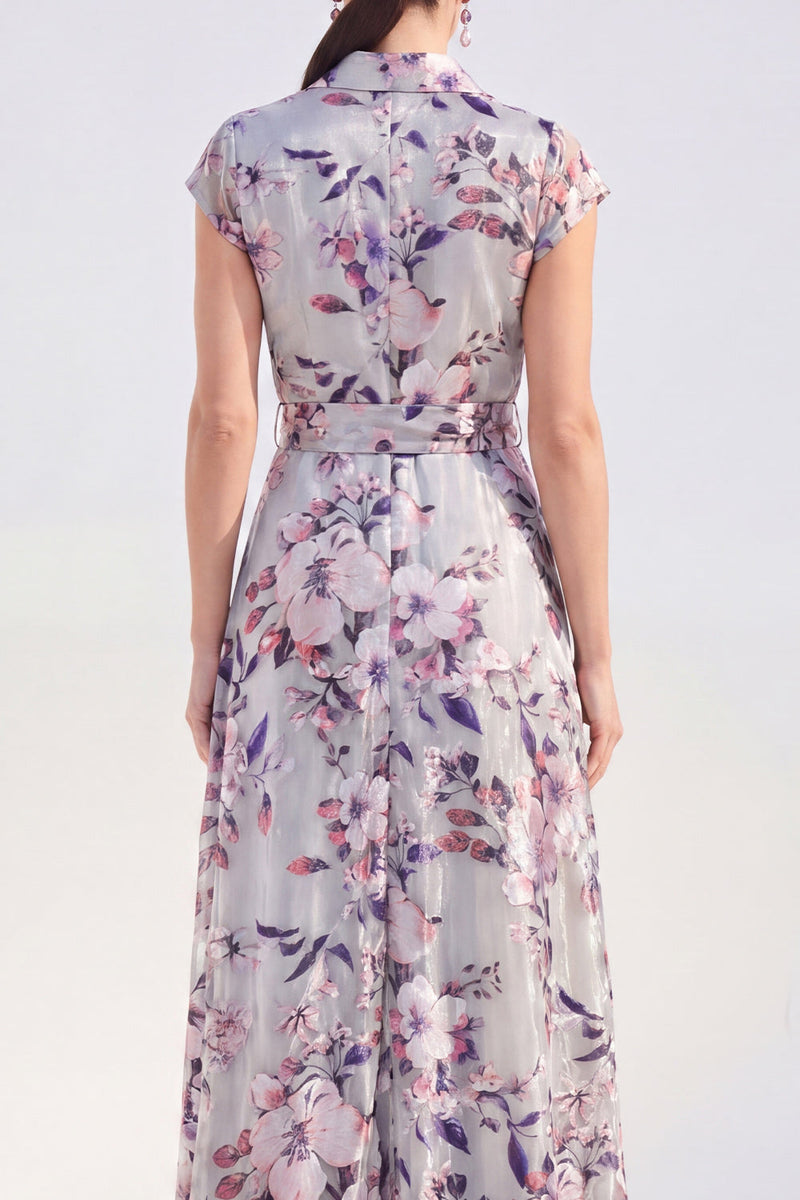 Load image into Gallery viewer, White Long Floral Cap Sleeves A Line Mother of the Bride Dress