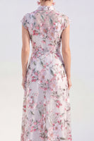 Load image into Gallery viewer, White Long Floral Cap Sleeves A Line Mother of the Bride Dress