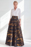 Load image into Gallery viewer, A Line 3/4 Sleeves Blue Pink Flower Long Mother of the Bride Dress