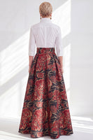 Load image into Gallery viewer, A Line 3/4 Sleeves Blue Pink Flower Long Mother of the Bride Dress
