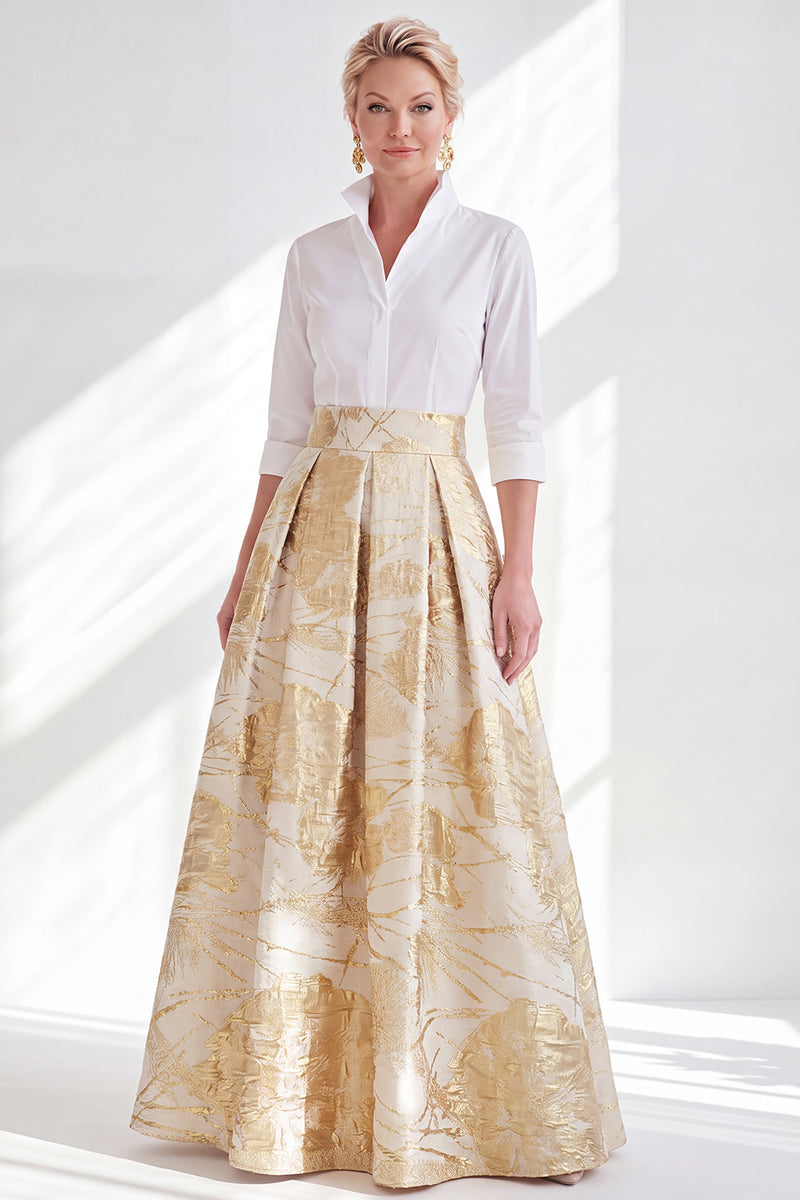 Load image into Gallery viewer, A Line 3/4 Sleeves Blue Pink Flower Long Mother of the Bride Dress