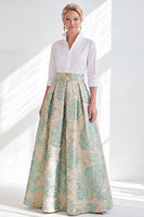 Load image into Gallery viewer, A Line 3/4 Sleeves Blue Pink Flower Long Mother of the Bride Dress