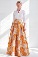 Load image into Gallery viewer, A Line 3/4 Sleeves Blue Pink Flower Long Mother of the Bride Dress