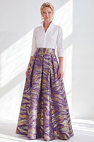 Load image into Gallery viewer, A Line 3/4 Sleeves Blue Pink Flower Long Mother of the Bride Dress
