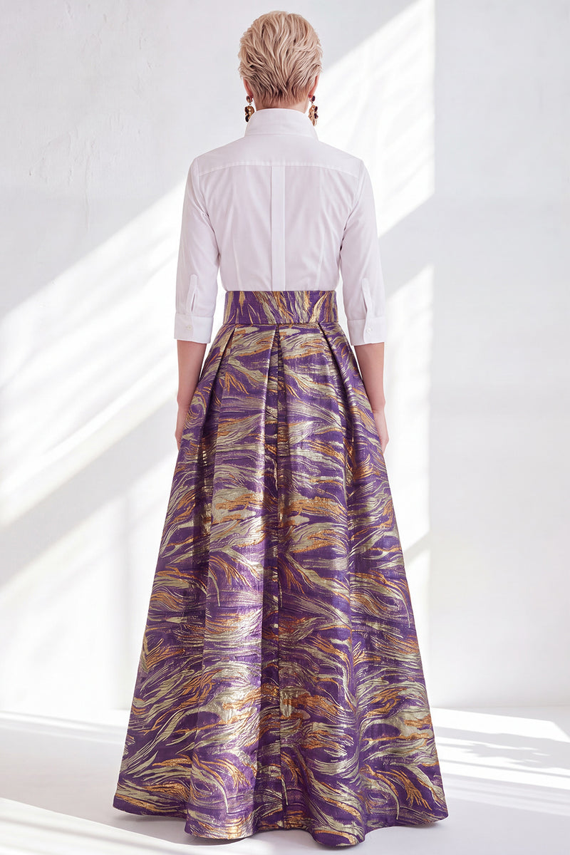 Load image into Gallery viewer, A Line 3/4 Sleeves Blue Pink Flower Long Mother of the Bride Dress