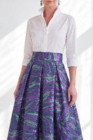 Load image into Gallery viewer, A Line 3/4 Sleeves Blue Pink Flower Long Mother of the Bride Dress