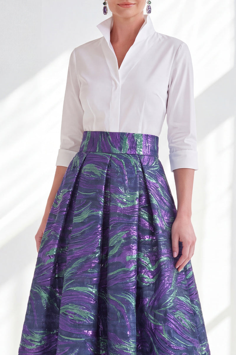 Load image into Gallery viewer, A Line 3/4 Sleeves Blue Pink Flower Long Mother of the Bride Dress