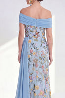 Load image into Gallery viewer, Floral Mermaid Ruffled Green Long Mother of the Bride Dress with Side Cape