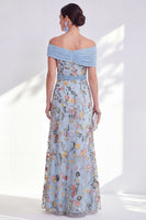 Load image into Gallery viewer, Floral Green Beaded Ruched Long Mother of the Bride Dress