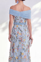 Load image into Gallery viewer, Floral Green Beaded Ruched Long Mother of the Bride Dress