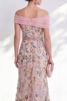 Load image into Gallery viewer, Floral Green Beaded Ruched Long Mother of the Bride Dress